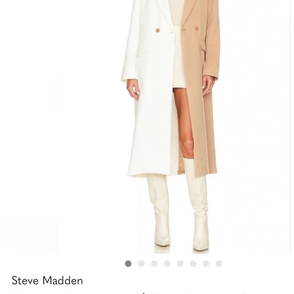 Steve Madden Women's Dual-Tone Trench Coat - Cream and Tan